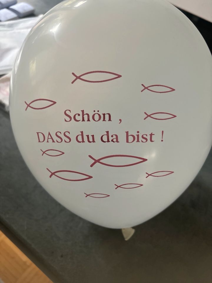 Konfirmation Deko Set Windlicht Fische Servietten Luftballon Dank in Mülheim (Ruhr)