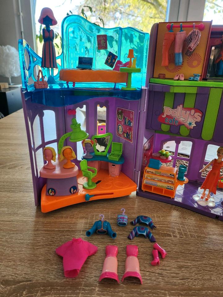 Originales Polly Pocket Apartment, Friseur, Cafe, mechanisch, Set in Hanau