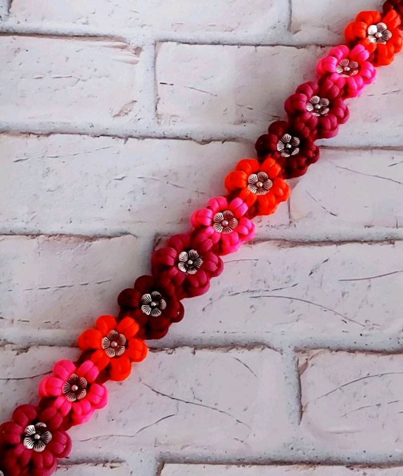 Halsband "Blume" SALE Blumenhalsband freie Farbwahl Paracord in Stimpfach