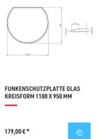 Funkenschutz Glasplatte 1100x950mm, Kreisform Rheinland-Pfalz - Birresborn Vorschau