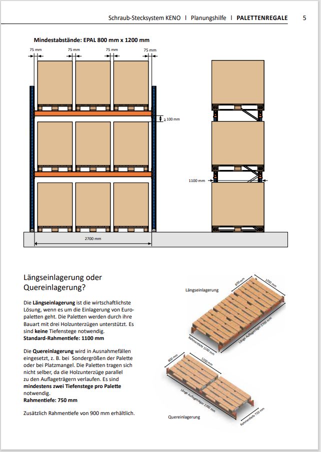 KENO / SLP Palettenregal -  KENO SLP Traversen - KENO - SLP in Lüdersfeld