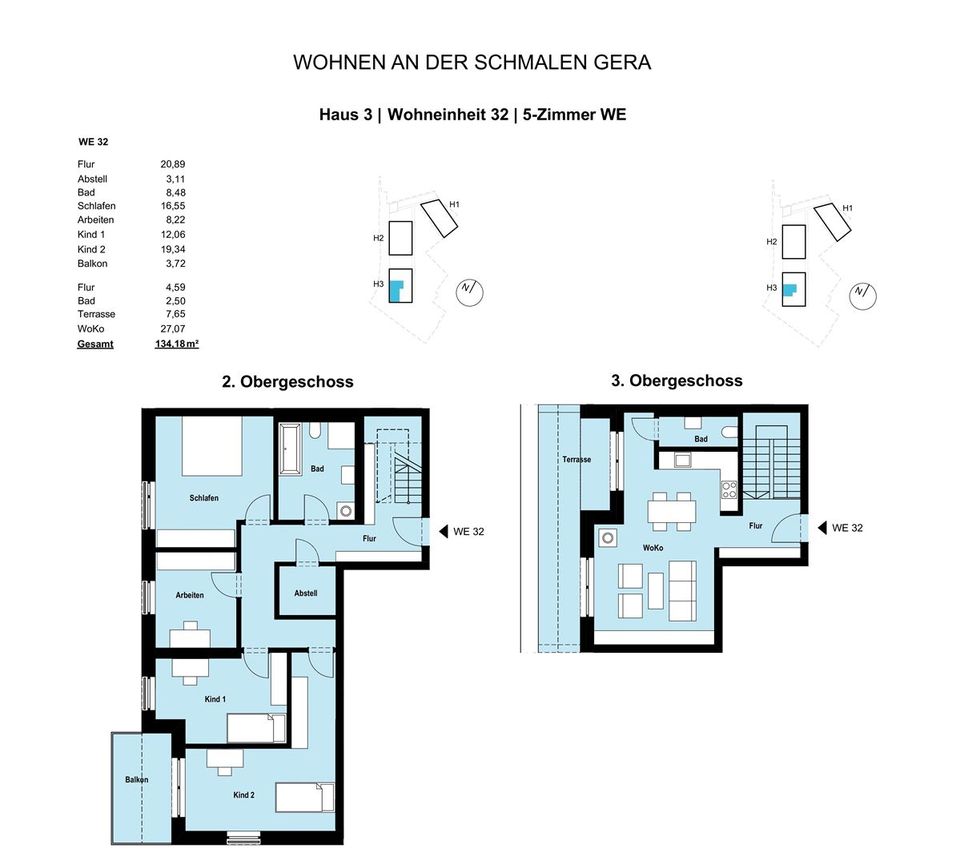 Großzügiger 5-Zimmer-Wohntraum mit Fußbodenheizung, Balkon und Terrasse -  ideal für Familien in Erfurt