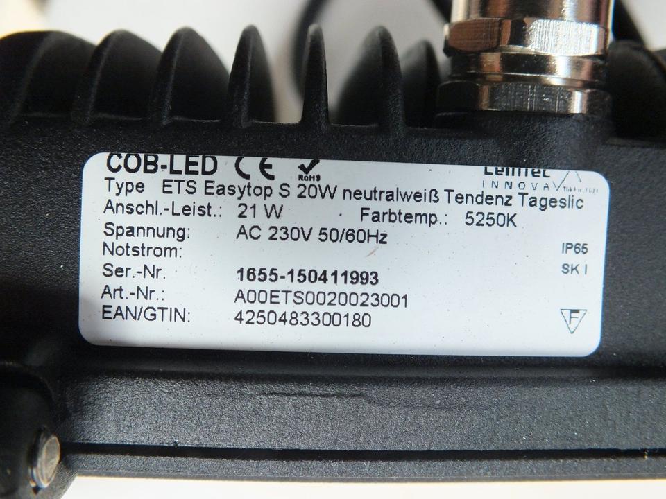 LemTec LED-Strahler ETS Easytop S, 20 W Flächen-Wandstrahler in Kirch Jesar