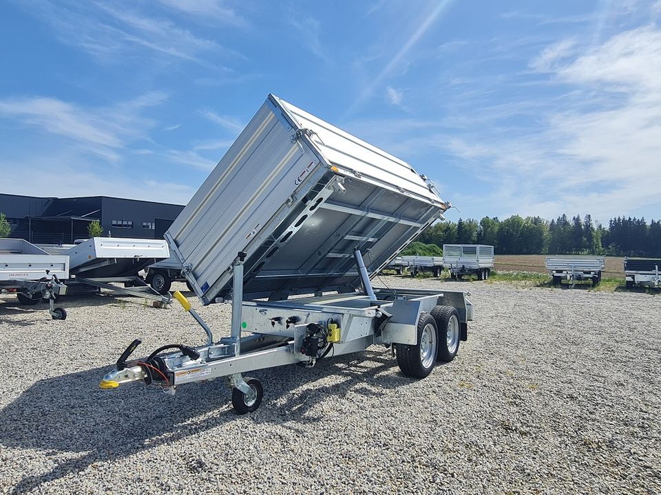 Dreiseitenkipper Humbaur HTK 2700.27 | mit Elektropumpe & Aufsatz in Untergriesbach