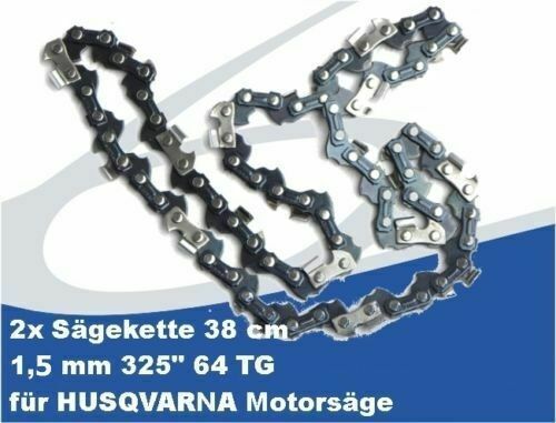 2x Sägekette 38 cm 1,5 mm 325" 64 TG für HUSQVARNA Motorsäge in Hirschfelde