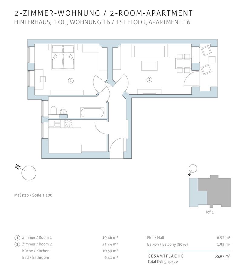 Vermietete 2-Zimmer-Altbauwohnung mit Balkon nahe Florakiez in Berlin