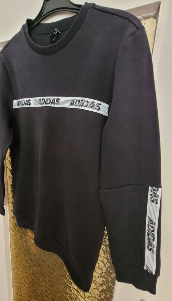 Damen Herren Adidas Sweatshirt Baumwolle schwarz weiß in Olching
