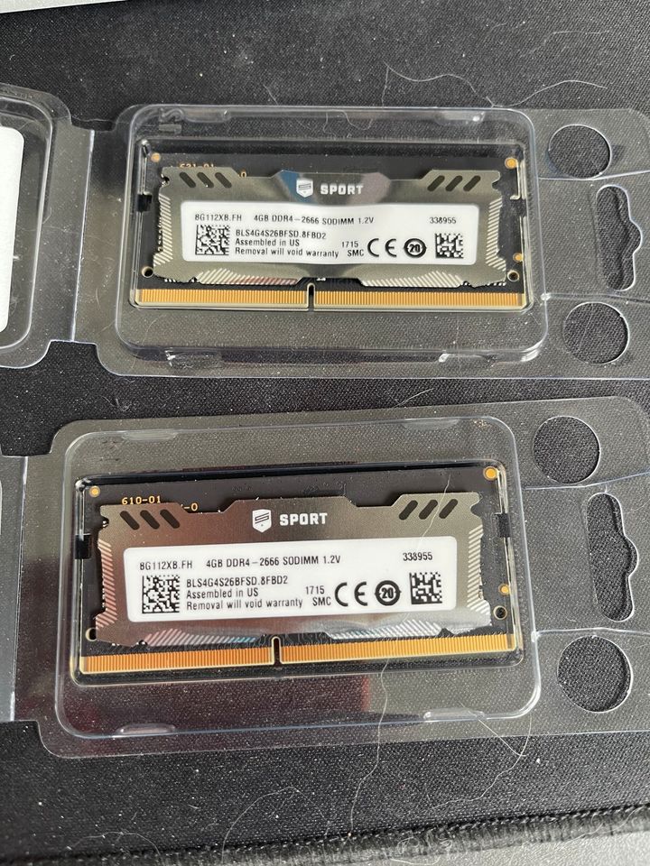 2x4GBCrucial SO-Dimm DDR4 2666 Laptop, NUC RAM in Salzgitter