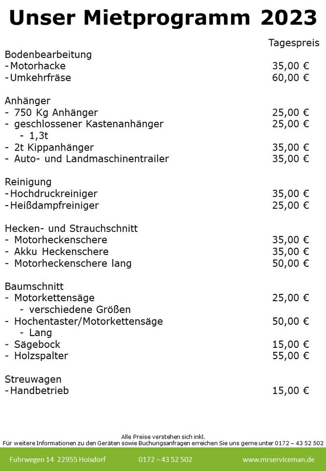 Motorheckenschere lang Verleih / Vermietung / zu vermieten in Hoisdorf 