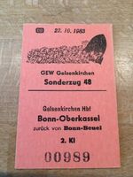 1983 Sonderzug Friedensdemo Gelsenkirchen-Bonn Fahrkarte Baden-Württemberg - Freiburg im Breisgau Vorschau