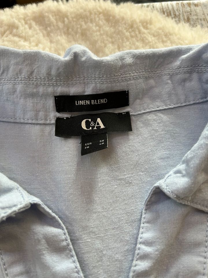 Hellblaue Bluse Linen Blend //C&A//Gr.38 in Hameln