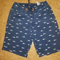Shorts Jeans weiße Fische Haie Gr.116 kurze Hose dunkelblau Sachsen - Freiberg Vorschau
