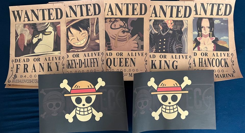 One Piece Steckbriefe (Wanted Poster) Gear5,Law,Kaido,Whitebeard in Herzogenrath