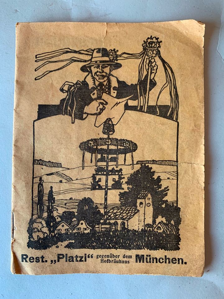 Platzl München Programmheft Schnadahüpfl Gedichte Karikatur 1900 in Bad Königshofen