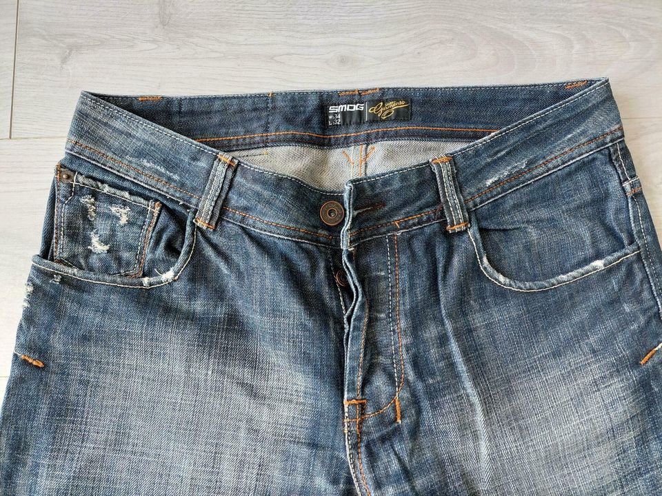 Herren Jeanshose SMOG W 34 - L 32 gerader Schnitt mit Knöpfen in Rothenbach