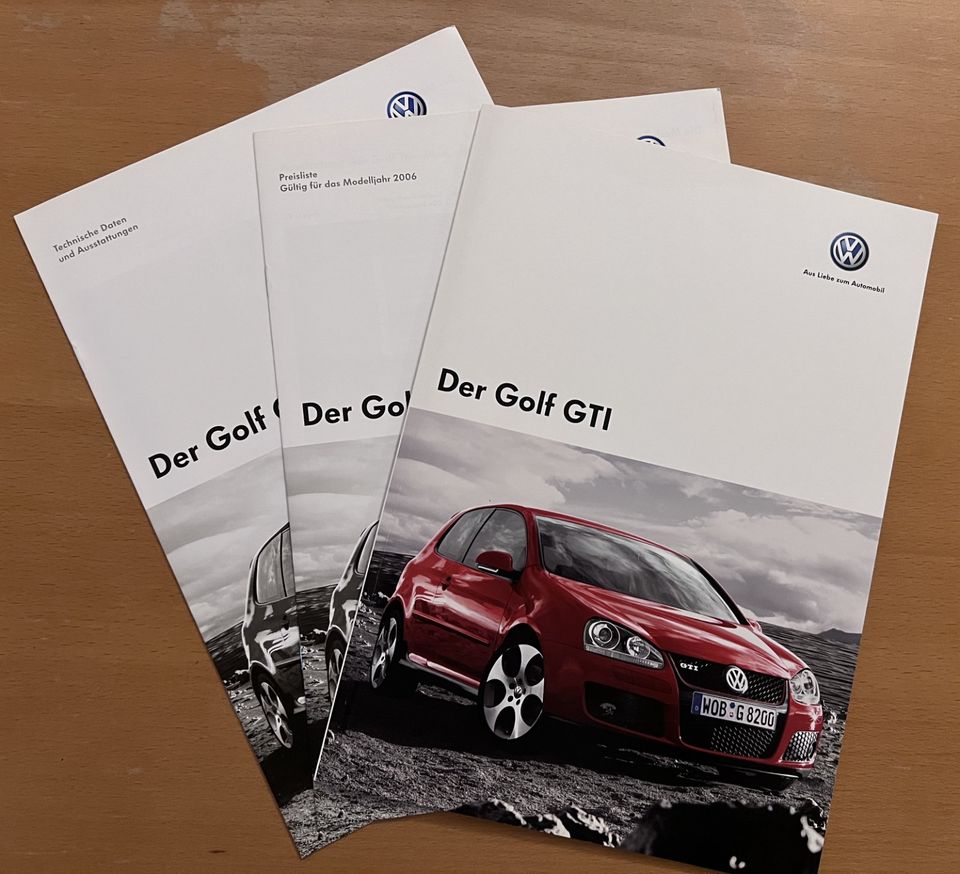 Golf 5 V GTI Prospekt Preisliste Ausstattung 2006 in Berlin