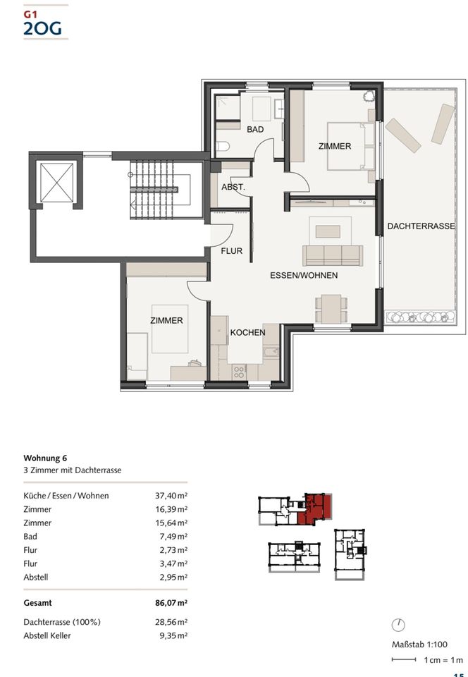 3 Zimmer Penthouse Wohnung in Aalen-Hofen in Aalen