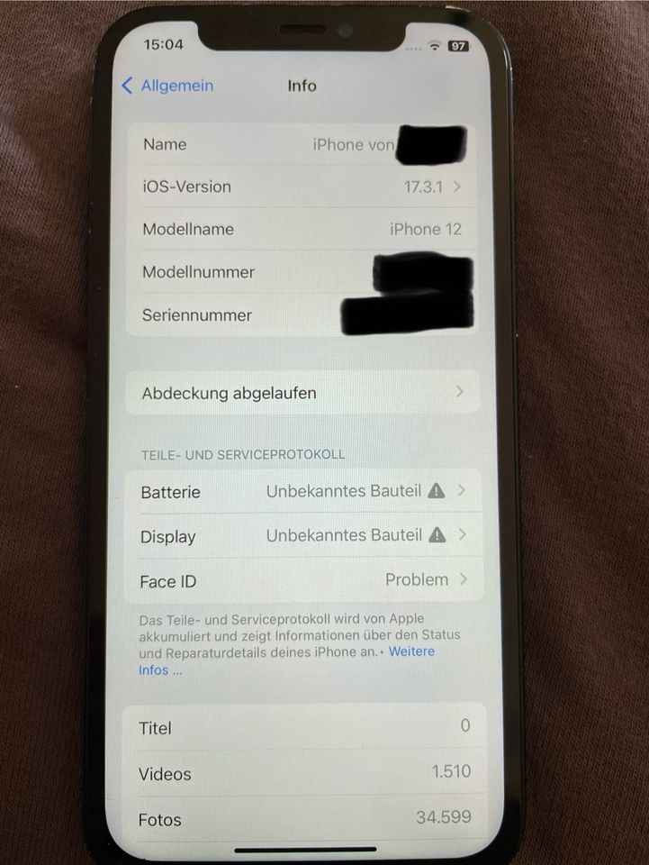 Apple iPhone 12 64 GB Schwarz Black iOS 17.4 in Riede