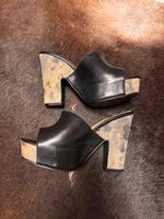 CaféNoir Leder Pantoletten, Gr.38, schwarz + Camouflage West - Unterliederbach Vorschau