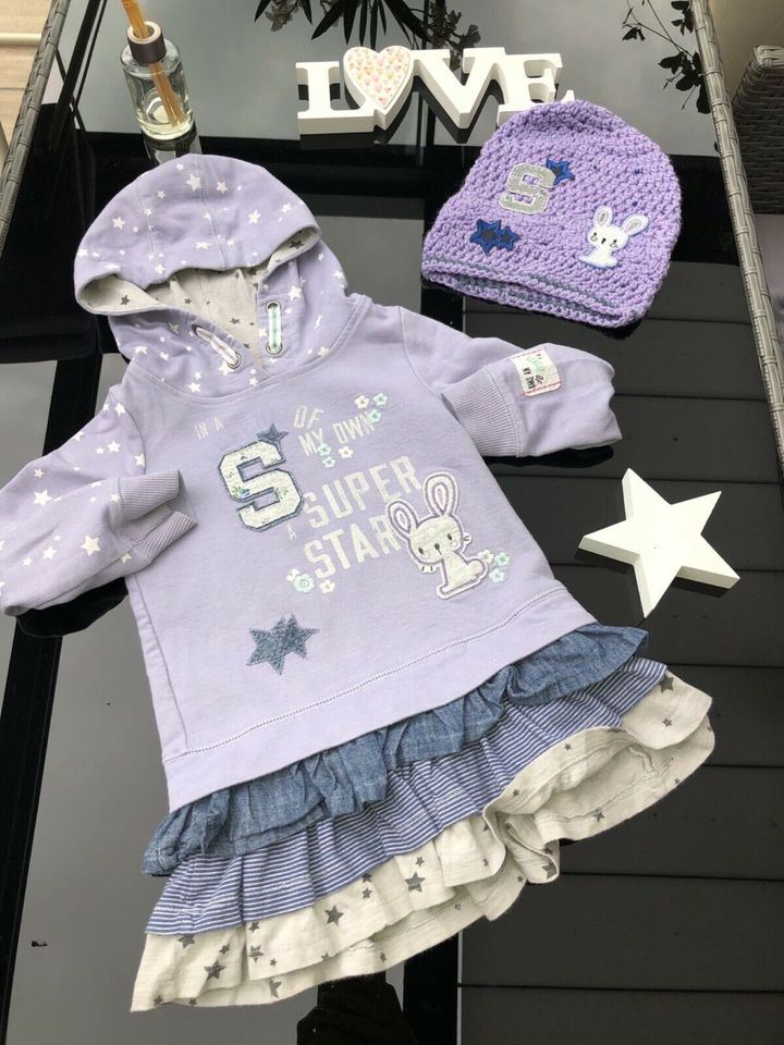 Next ⭐️ lila Bunny Sweatshirt Kleid & Handmade Mütze ⭐️ 98 2-3 in Siegburg