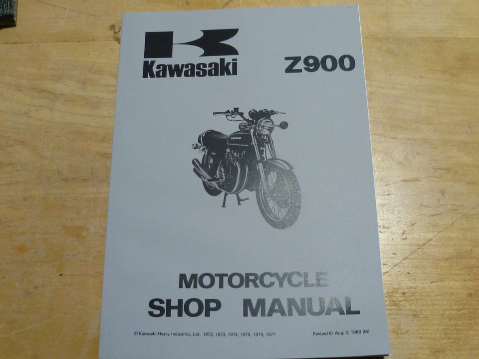 Werkstattbuch Kawasaki Z1 und Z900, in englisch, Baujahre 1972-76 in Oberursel (Taunus)