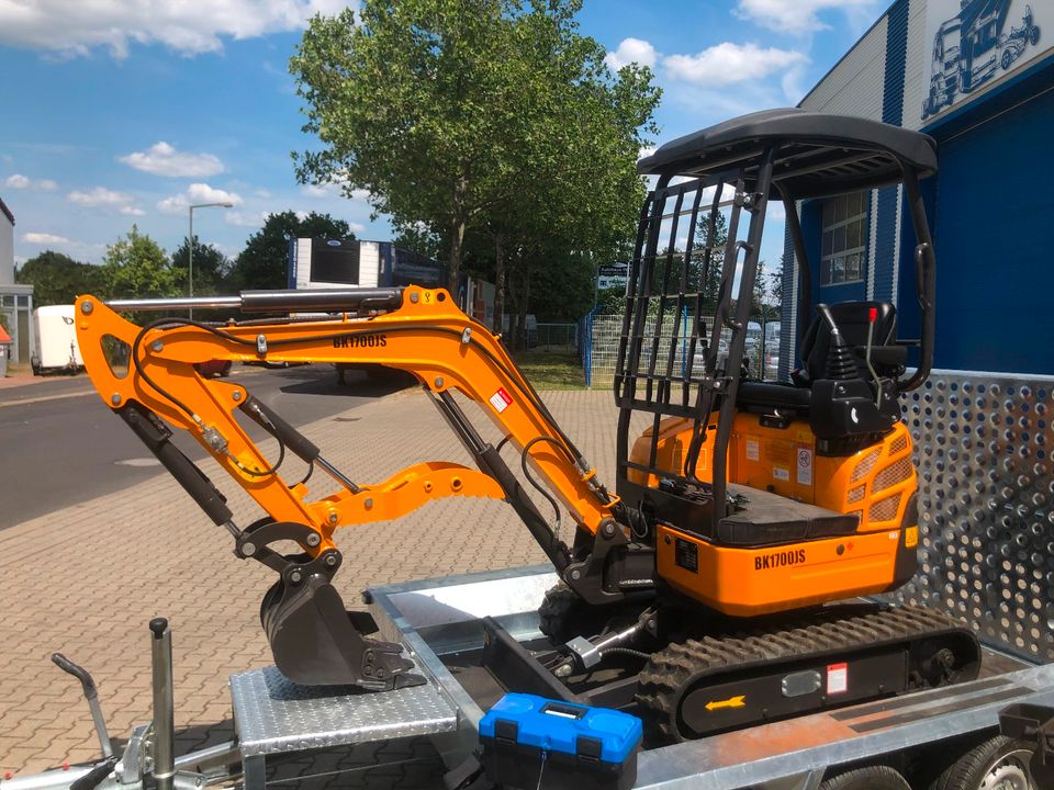 Minibagger BK1700JS +Tieflader +Zubehör *23.458€ NETTO*BERGER KRAUS*KUBOTA*JOYST*SOFORT! in Kassel