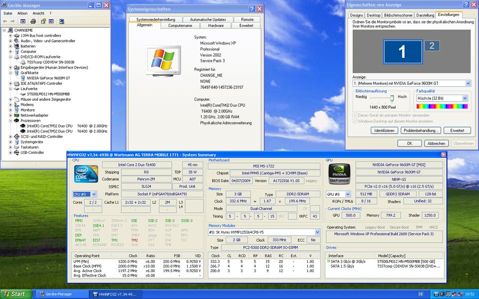 Windows XP 32bit Notebook Terra 1771 C2D T6400 2,00GHz 500GB HDD in Fellbach