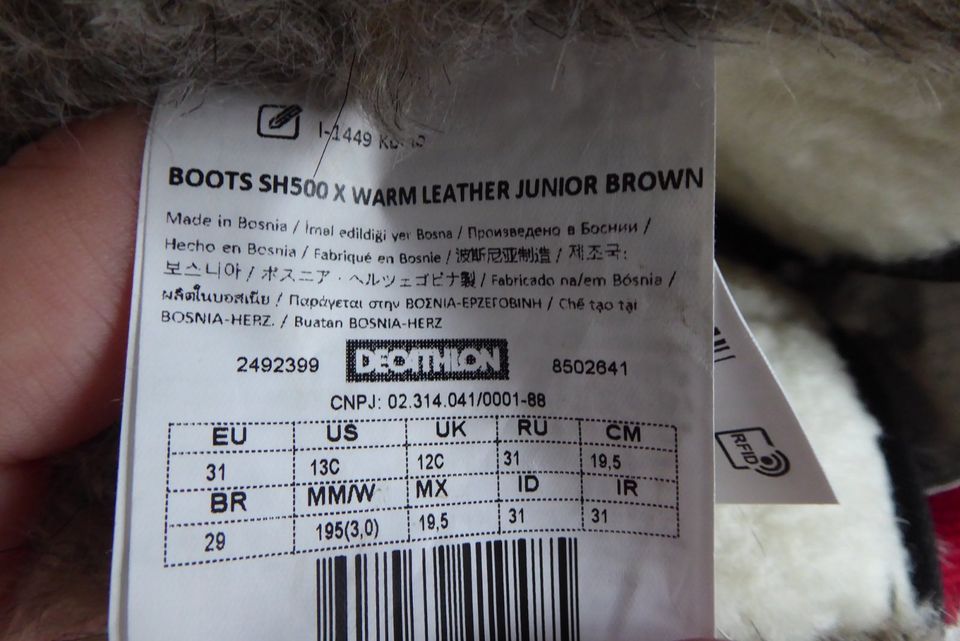 BOOTS SH500 X WARM LEATHER JUNIOR BROWN Stiefel Winter in Berlin