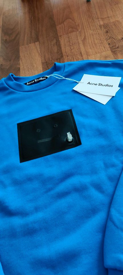 Acne Studios Sweatshirt L Tape Herrenpullover Blau schwarz Neu in München