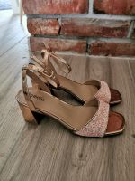 Neu Ambellis 38 Sandaletten Sandalen Pumps Riemchen 38 Gold rose Kiel - Russee-Hammer Vorschau