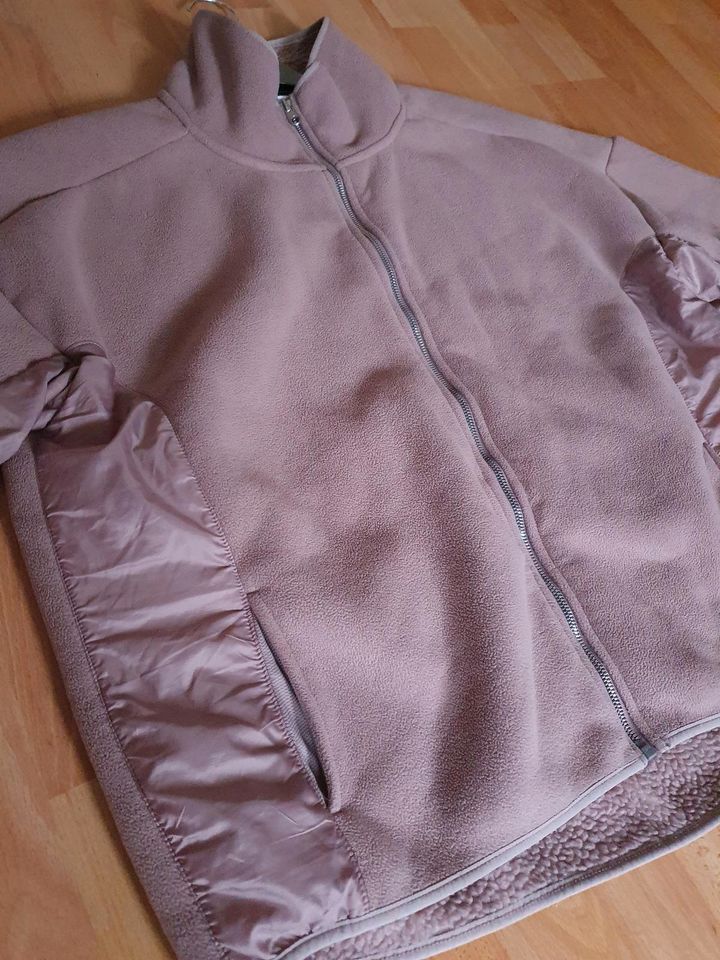 H&M edle Sport Stretch Fleece Jacke altrose rosa Satin XL 46 48 in Isernhagen