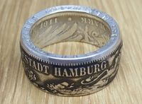 Münzring Coin Ring 3 Mark Hamburg Kaiserreich Silber Eimsbüttel - Hamburg Rotherbaum Vorschau