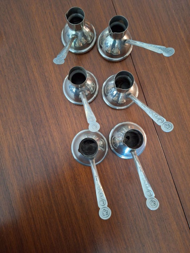 6 türkische Kaffeekännchen - Metall in Steinbach