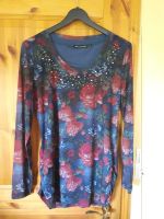 Langarmshirt Langarm Shirt Bluse Blau Blumem Strass Gr L Gr 40 Dithmarschen - Heide Vorschau