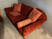 Sofa Dreisitzer Couch rot mit Sessel zu verschenken Nordrhein-Westfalen - Gronau (Westfalen) Vorschau