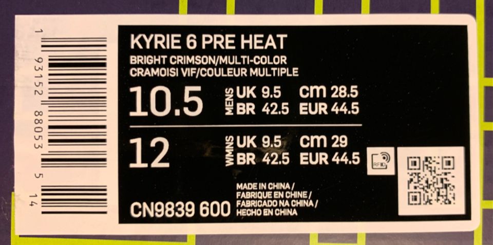 Nike Kyrie 6 Pre Heat Collection Berlin (Limitierte Auflage) in Edesheim (Pfalz)