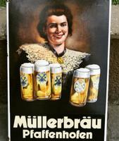 Suche Emailschild Müller Bräu Pfaffenhohfen Bayern - Au i.d.Hallertau Vorschau