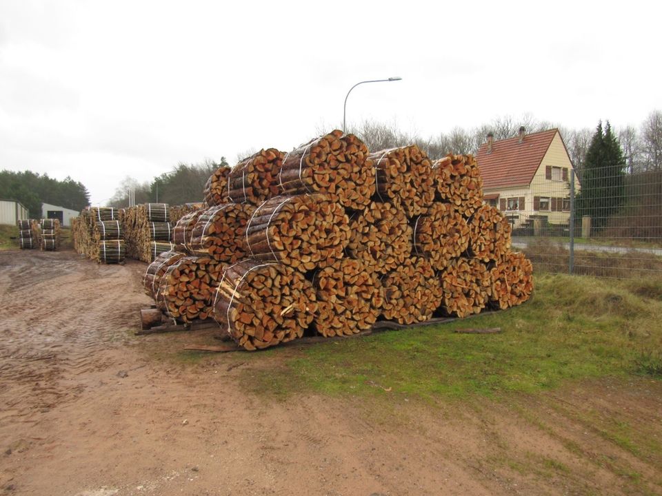 Wir verkaufen Brennholz  als Scheitholz, gespalten und gebündelt in Kirkel