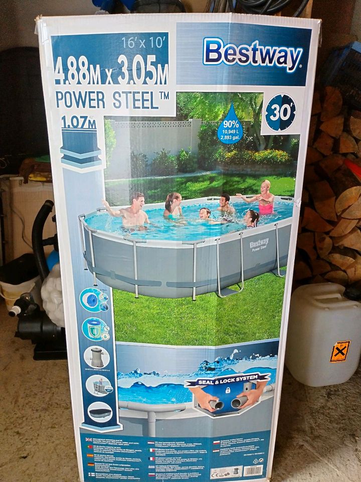 Bestway Pool 488x305x107 mit Leiter in Birkenfeld b. Marktheidenfeld