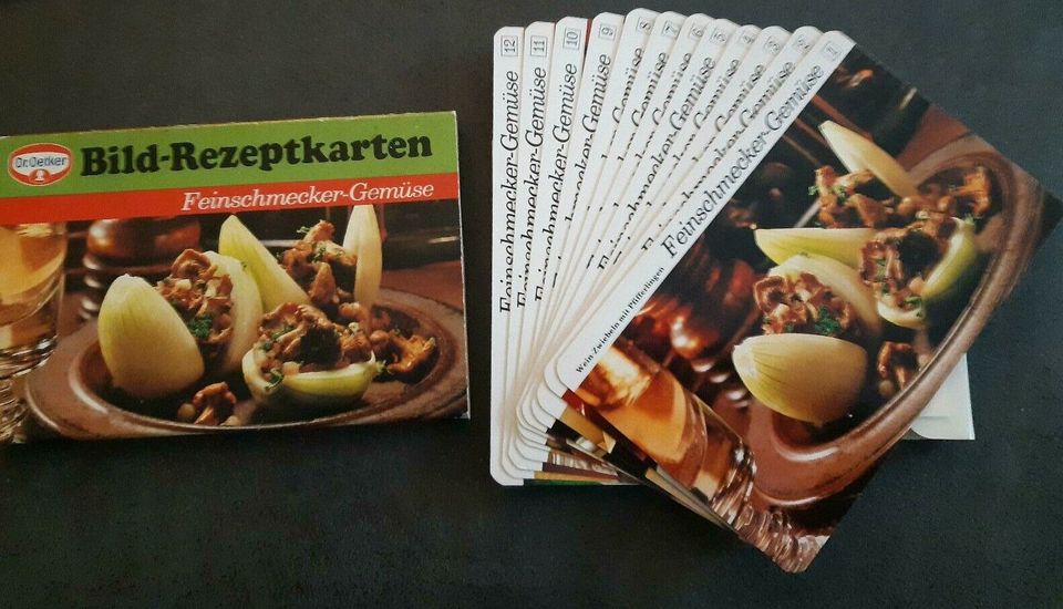 Dr. Oetker, Bild Rezeptkarten, 70er Jahre, Gemüse, Grill in Leverkusen