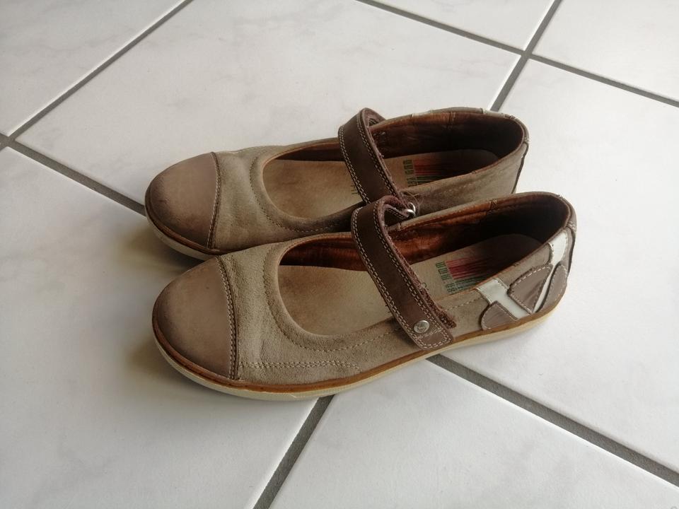 VADO Mädchen Ballerinas 35 Leder Spangenschuhe braun Schuhe in Durbach