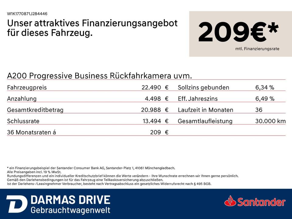 Mercedes-Benz A200 Progressive Business Rückfahrkamera uvm. in Datteln
