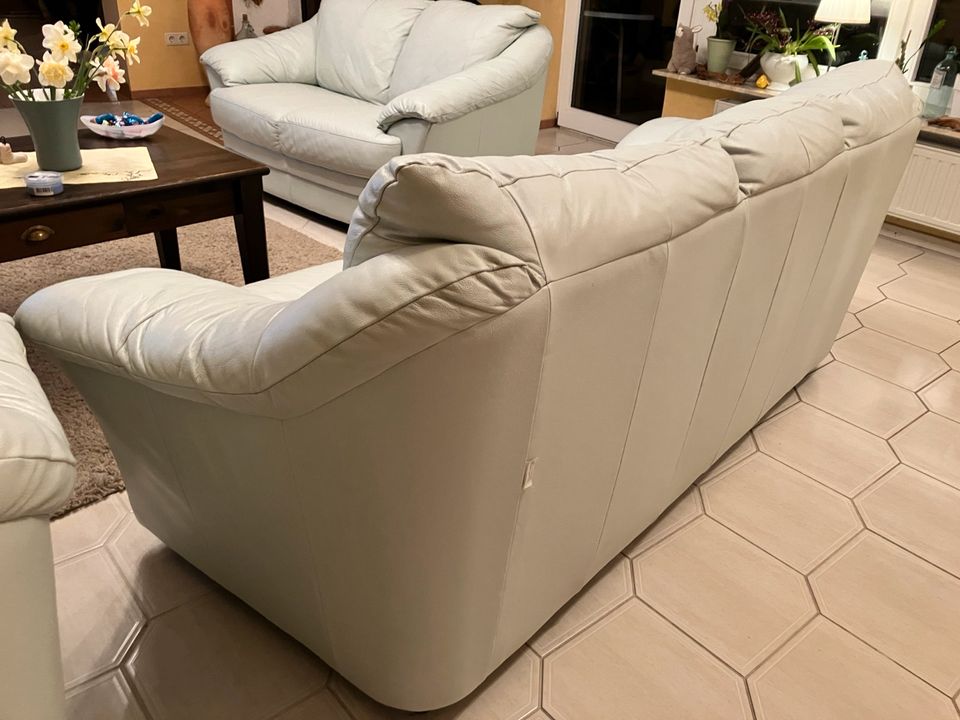 Ledercouch Garnitur 3-2-1-Sitzer Sofitalia Sofa Couch in Hettenleidelheim