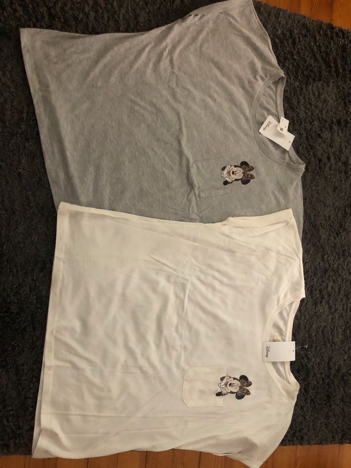 2 Disney Shirts Damen gr.L neu grau und weiß in Augsburg
