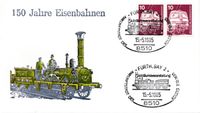 Jubiläumsbrief "150 Jahre EISENBAHNEN",1985, Fürth, Motiv "ADLER" München - Bogenhausen Vorschau