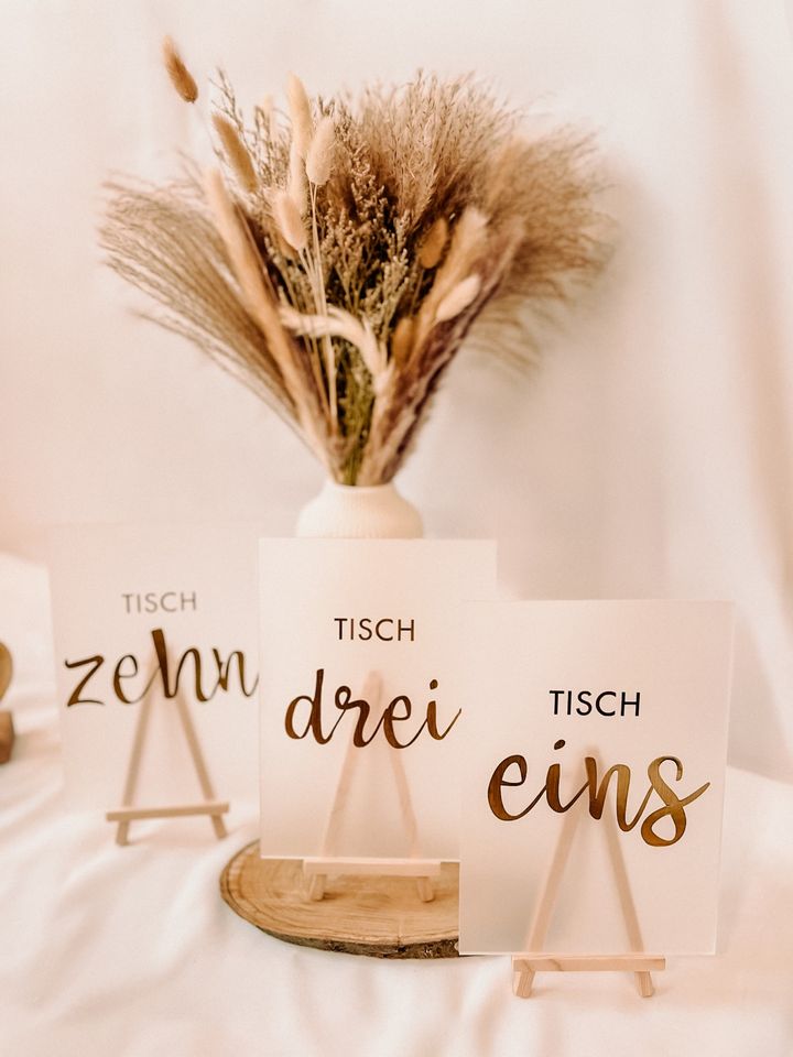 Tischnummern aus Acryl individuell anpassbar Verleih/ Hochzeit in Weißenthurm  