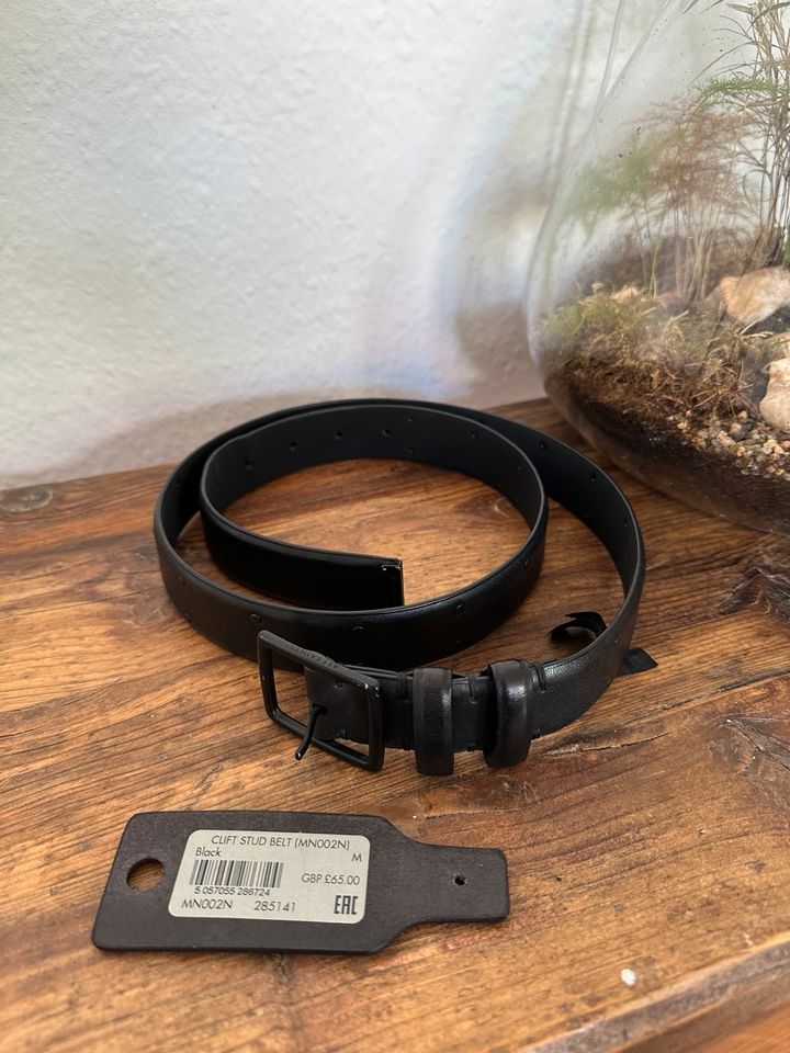 RAR AllSaints Clift Stud Belt Black Gürtel Schwarz Leder! in Berlin