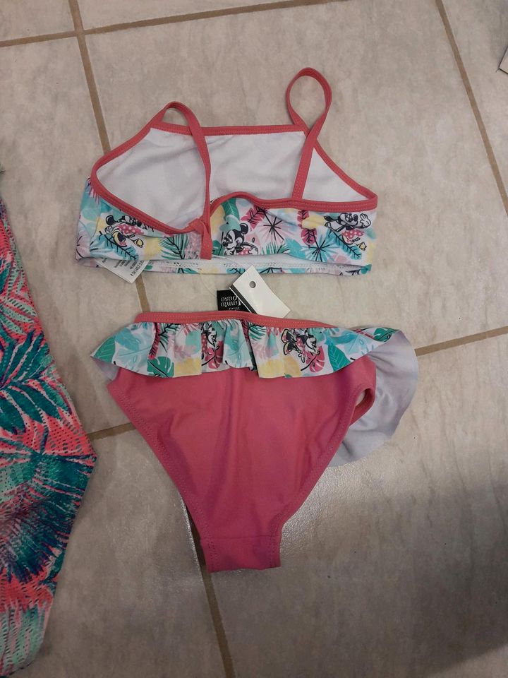 2 Stück ! Bademode Disney Mädchen 110 116 Badeanzug Bikini in Nußbaum