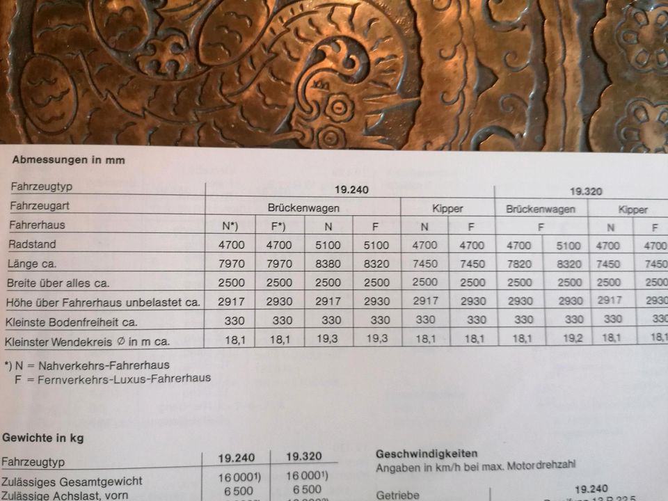 MAN Büssing Betriebsanleitung Unterflur 19.240 U 19.320 U in Selters