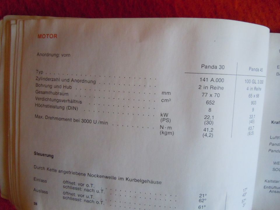 Fiat Panda 141a Bedienungsanleitung Bordbuch Betriebsanleitung ge in Aachen